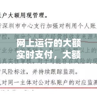 网上运行的大额实时支付，大额线上支付 