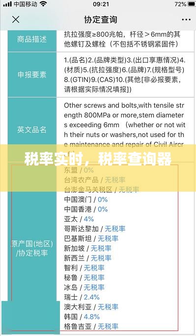 税率实时，税率查询器 