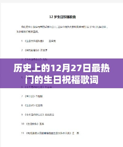 热门生日祝福歌词回顾，历史上的今天为你送上祝福