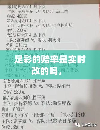 足彩的赔率是实时改的吗， 