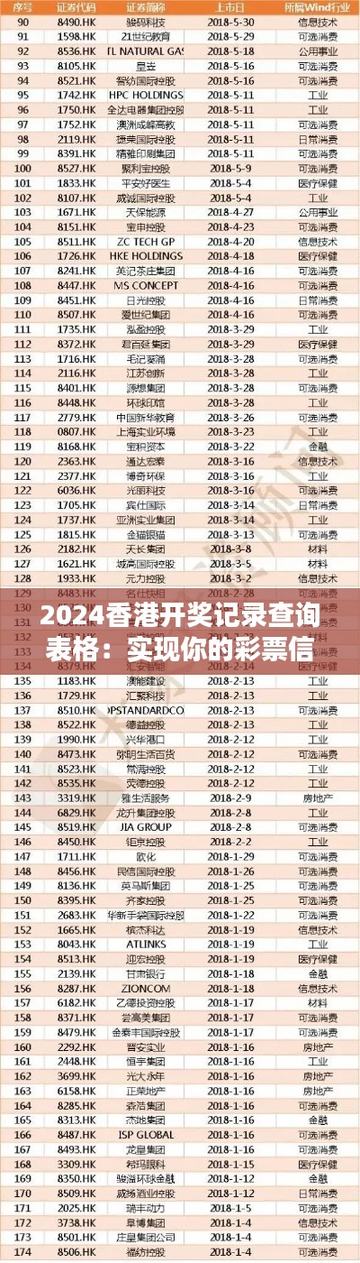 2024香港开奖记录查询表格：实现你的彩票信息管理
