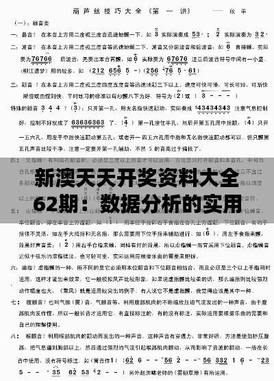 新澳天天开奖资料大全62期：数据分析的实用技巧