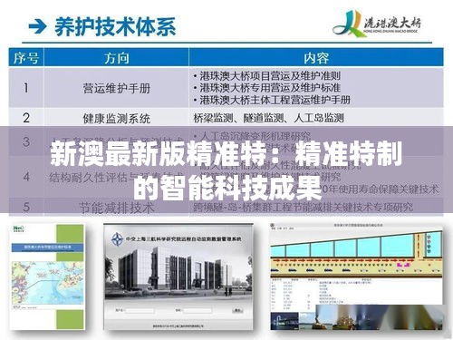 新澳最新版精准特：精准特制的智能科技成果