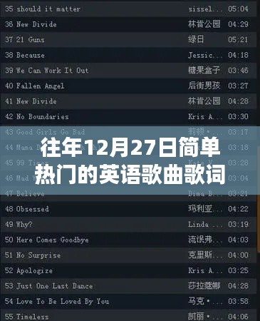英语歌曲精选，往年年末热门歌曲歌词回顾