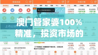 澳门管家婆100%精准，投资市场的智能向导