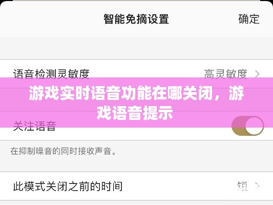 游戏实时语音功能在哪关闭，游戏语音提示 