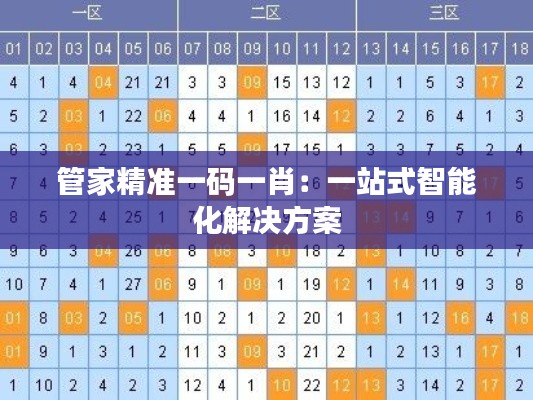 管家精准一码一肖：一站式智能化解决方案