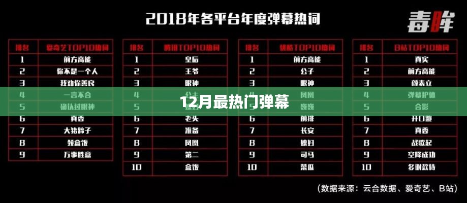 12月热门弹幕大盘点