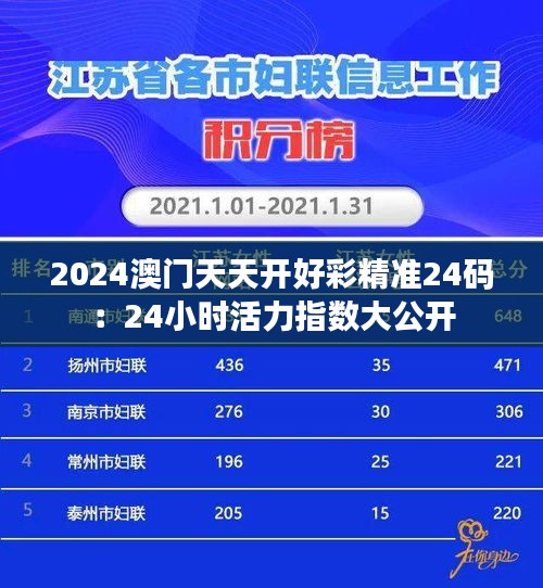 2024澳门天天开好彩精准24码：24小时活力指数大公开
