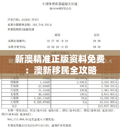 新澳精准正版资料免费：澳新移民全攻略