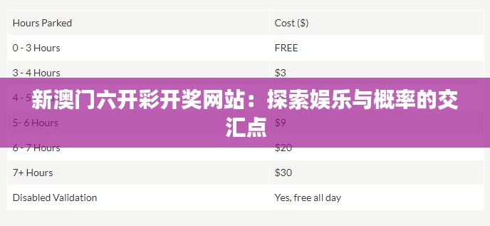 新澳门六开彩开奖网站：探索娱乐与概率的交汇点