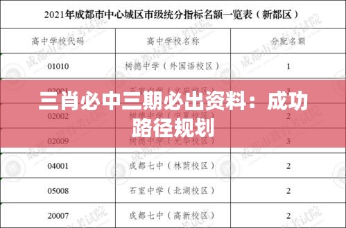 三肖必中三期必出资料：成功路径规划