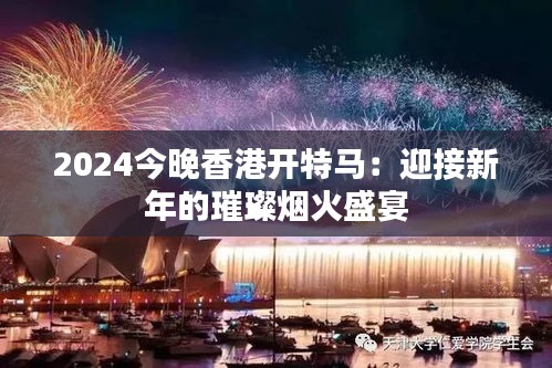 2024今晚香港开特马：迎接新年的璀璨烟火盛宴