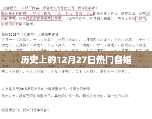 热门备婚背后的历史日期，揭秘十二月二十七日盛事