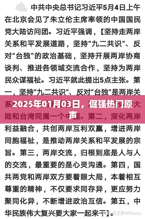 倔强热门原声，2025年1月3日回顾