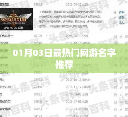 精选网游名字推荐，最新热门网游命名榜单出炉