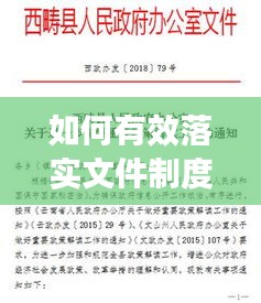 如何有效落实文件制度：如何落实上级文件方案 