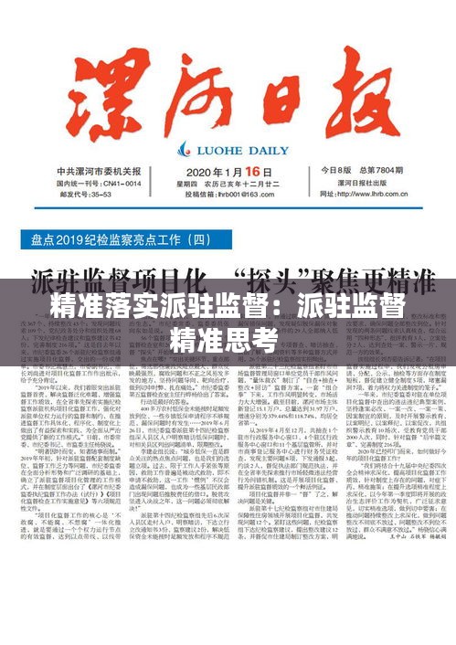 精准落实派驻监督：派驻监督精准思考 