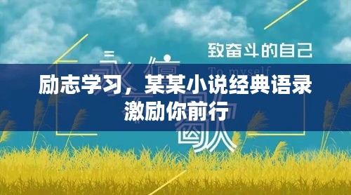 励志学习，某某小说经典语录激励你前行