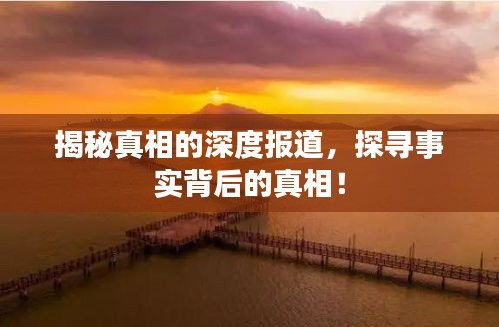 揭秘真相的深度报道，探寻事实背后的真相！