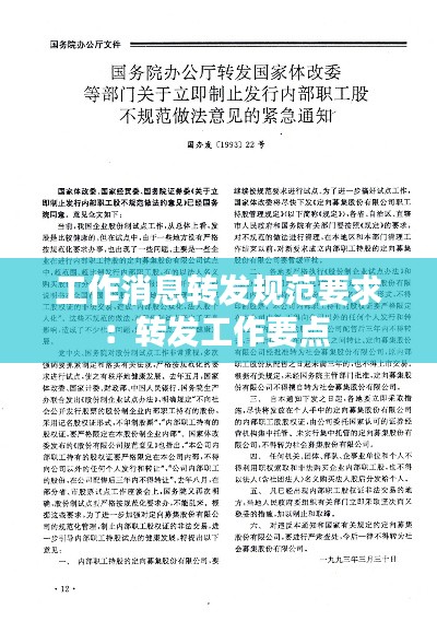 工作消息转发规范要求：转发工作要点 