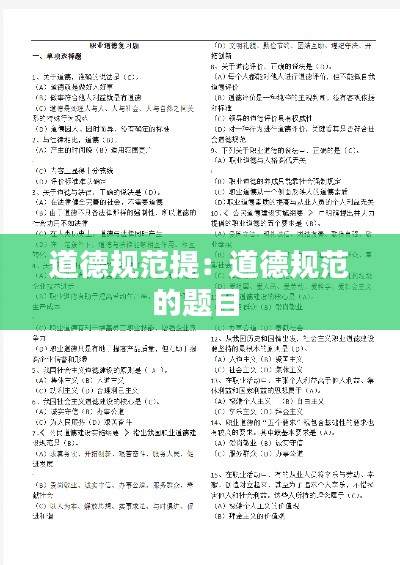 道德规范提：道德规范的题目 