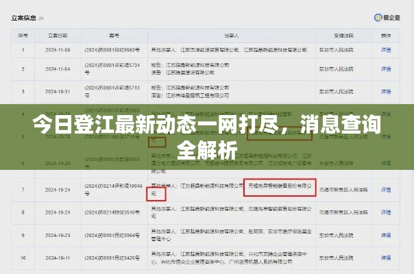今日登江最新动态一网打尽，消息查询全解析