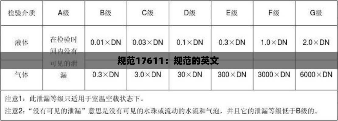 规范17611：规范的英文 