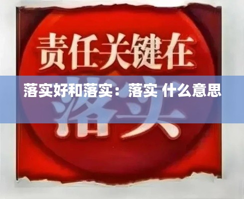落实好和落实：落实 什么意思 