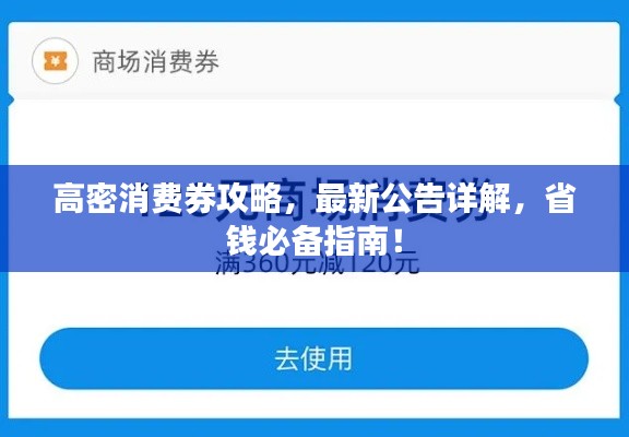 高密消费券攻略，最新公告详解，省钱必备指南！