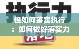 但如何落实执行：如何做好落实力和执行力 