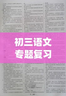 初三语文专题复习策略及高效技巧全解析