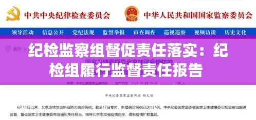 纪检监察组督促责任落实：纪检组履行监督责任报告 