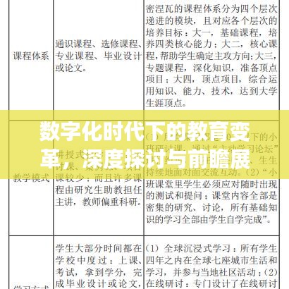 数字化时代下的教育变革，深度探讨与前瞻展望
