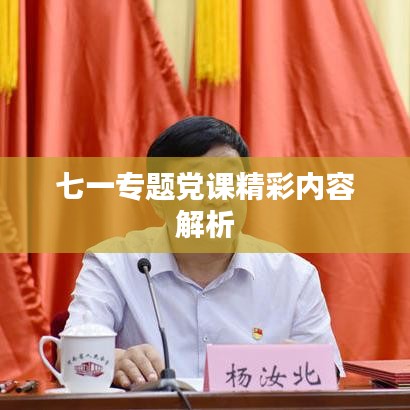 七一专题党课精彩内容解析