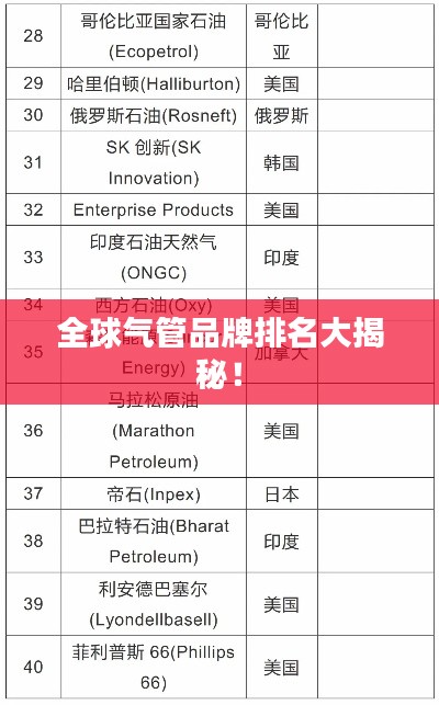 全球气管品牌排名大揭秘！