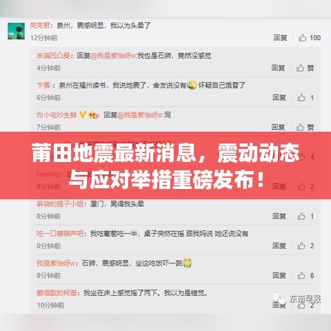 莆田地震最新消息，震动动态与应对举措重磅发布！
