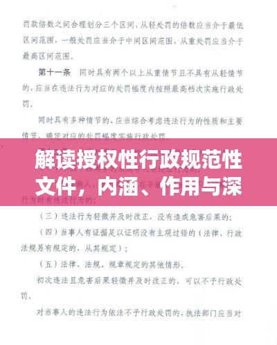 解读授权性行政规范性文件，内涵、作用与深远意义