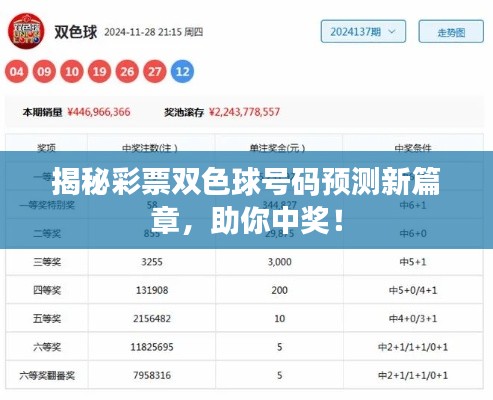 揭秘彩票双色球号码预测新篇章，助你中奖！