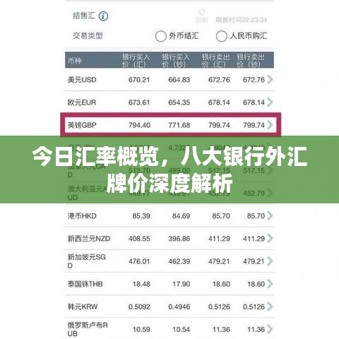 今日汇率概览，八大银行外汇牌价深度解析
