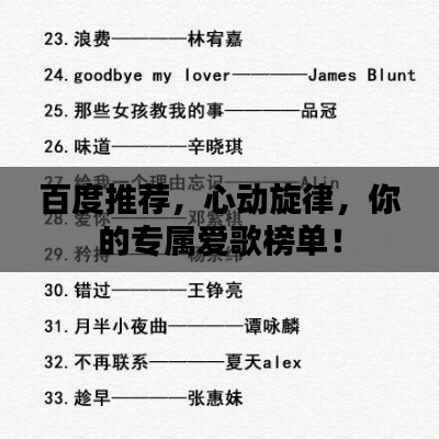 百度推荐，心动旋律，你的专属爱歌榜单！
