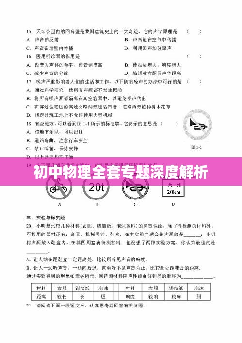 初中物理全套专题深度解析