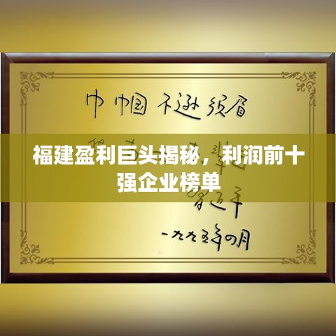 福建盈利巨头揭秘，利润前十强企业榜单