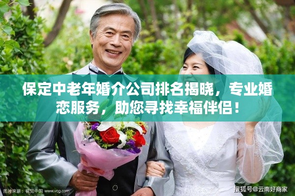 保定中老年婚介公司排名揭晓，专业婚恋服务，助您寻找幸福伴侣！