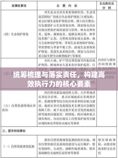 统筹梳理与落实责任，构建高效执行力的核心要素