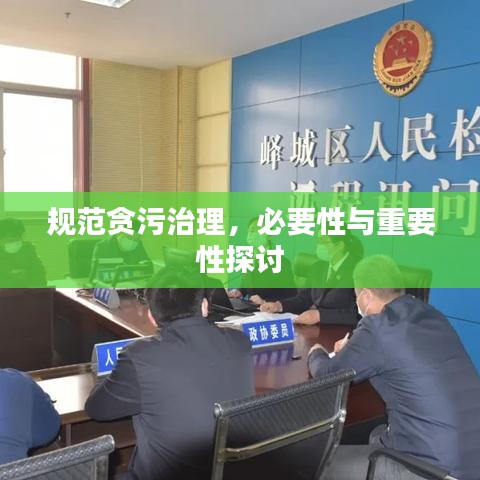 规范贪污治理，必要性与重要性探讨
