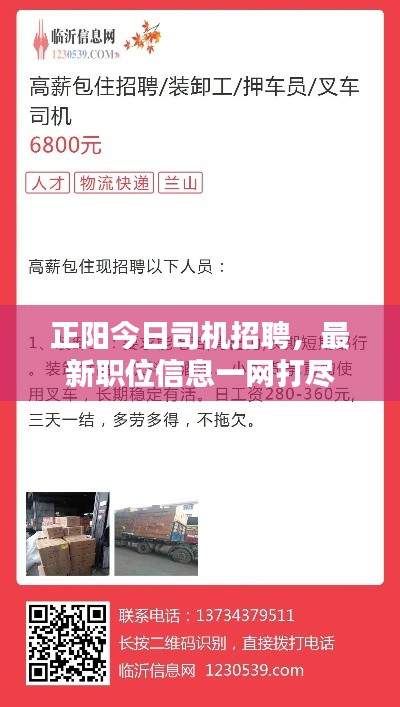 正阳今日司机招聘，最新职位信息一网打尽