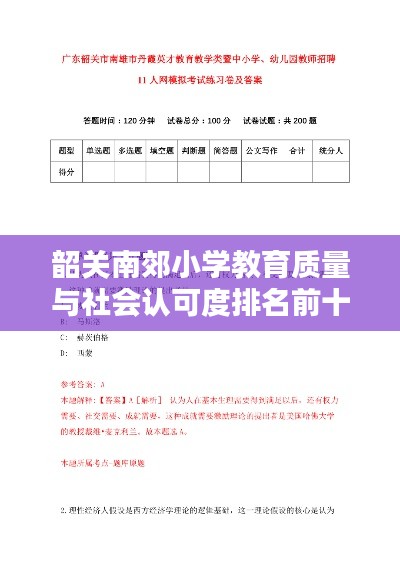 韶关南郊小学教育质量与社会认可度排名前十榜单揭晓！