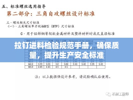 拉钉进料检验规范手册，确保质量，提升生产安全标准