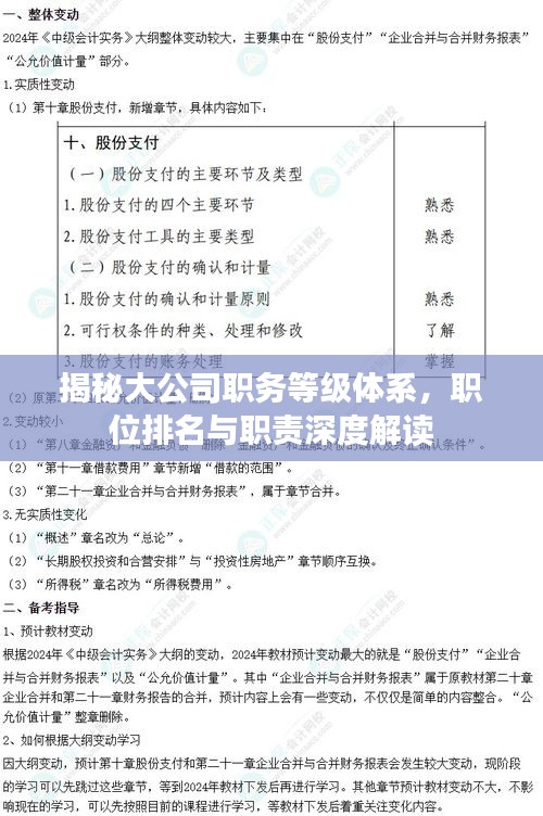 揭秘大公司职务等级体系，职位排名与职责深度解读